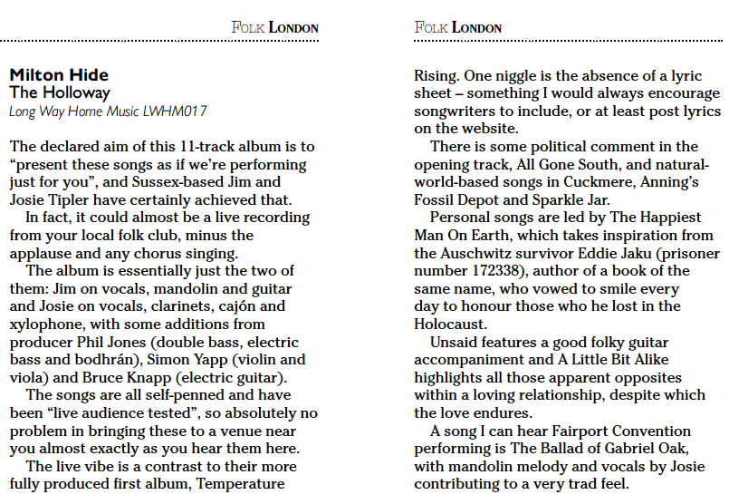 Folk London – The Holloway