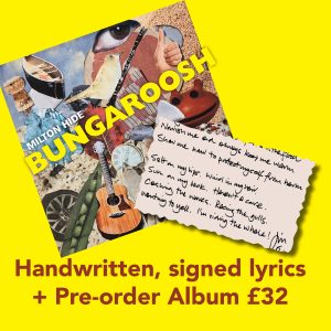 Handwritten lyrics and pre-order Bungaroosh 32
